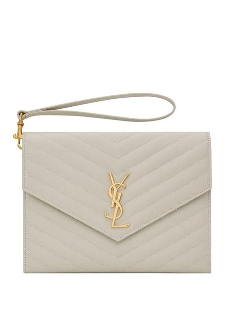 ysl wristlet white|clutches and evening saint laurent.